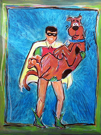 Robin holding Scooby Doo